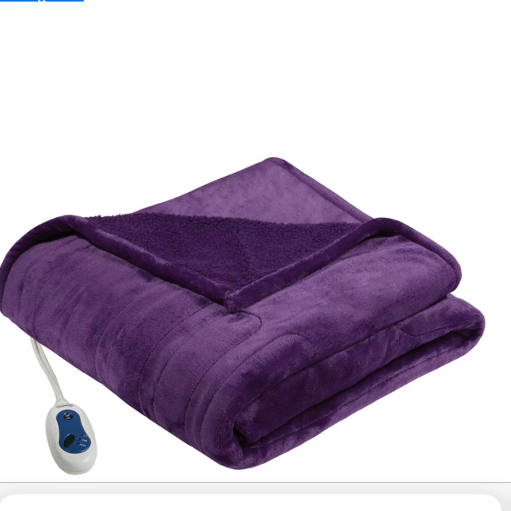 nwt! Beauty rest purple electric reverses oversized bkt throw 60x79